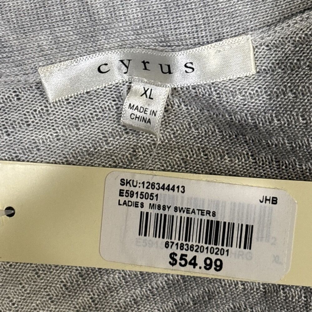 CYRUS Open Front Lightweight Viscose Knit Cardigan Women's Size XL Gray NWT - Picture 13 of 15